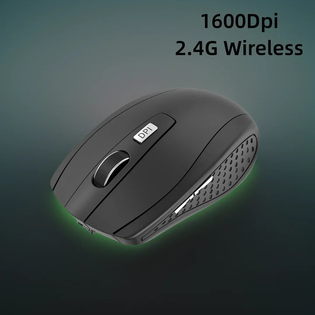 Portable Wireless Mouse 2.4G 1600DPI Ergonomics Mouse Mobile Optical Office Mouse Adjustable Levels for Notebook Laptop MacBook