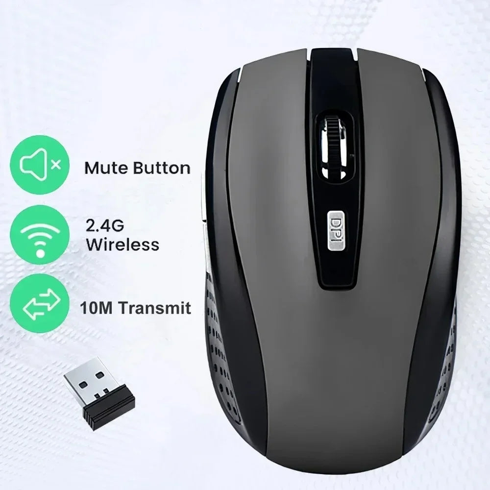 Portable Wireless Mouse 2.4G 1600DPI Ergonomics Mouse Mobile Optical Office Mouse Adjustable Levels for Notebook Laptop MacBook