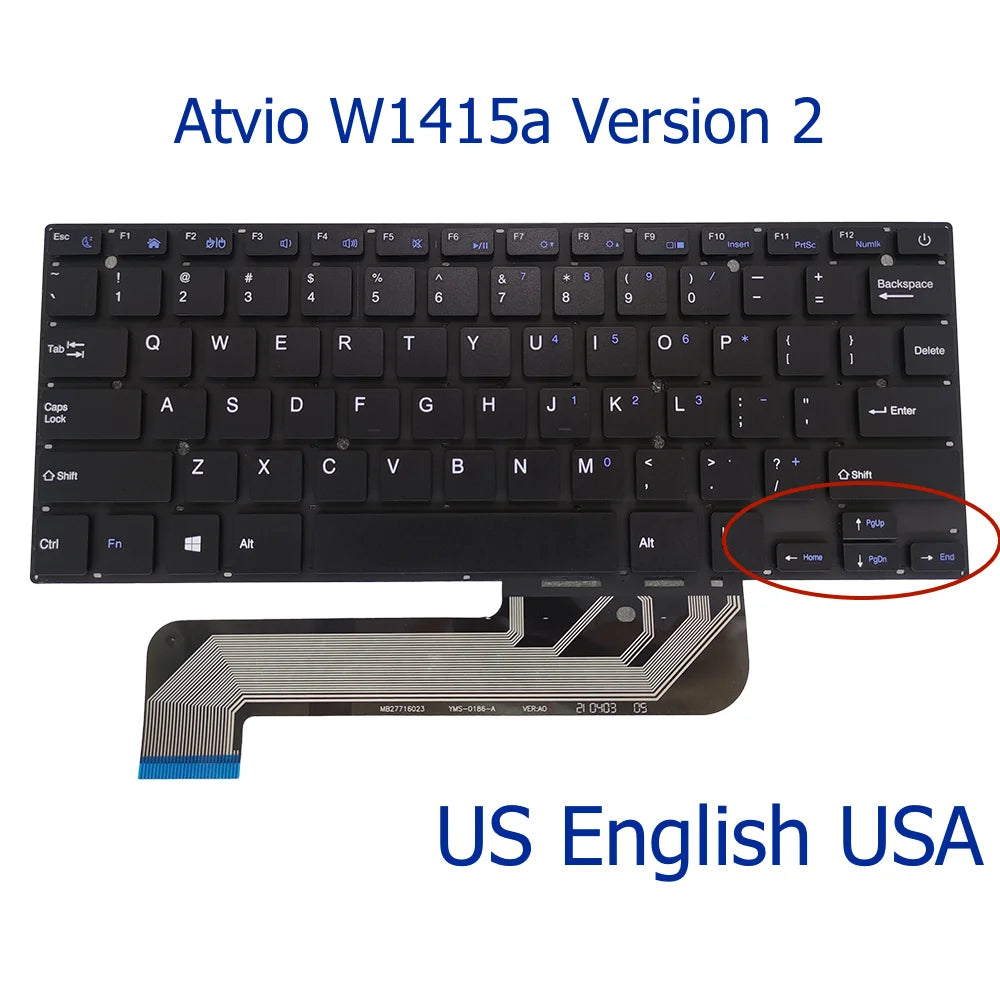 US SP LA PT-BR Keyboard For Atvio W1415a Laptop Mb30011007 Yj-961 MB27716023 Spanish Latin Brazil Notebook Keyboard Portuguese