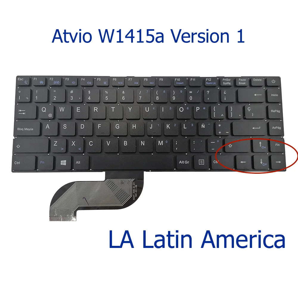 US SP LA PT-BR Keyboard For Atvio W1415a Laptop Mb30011007 Yj-961 MB27716023 Spanish Latin Brazil Notebook Keyboard Portuguese