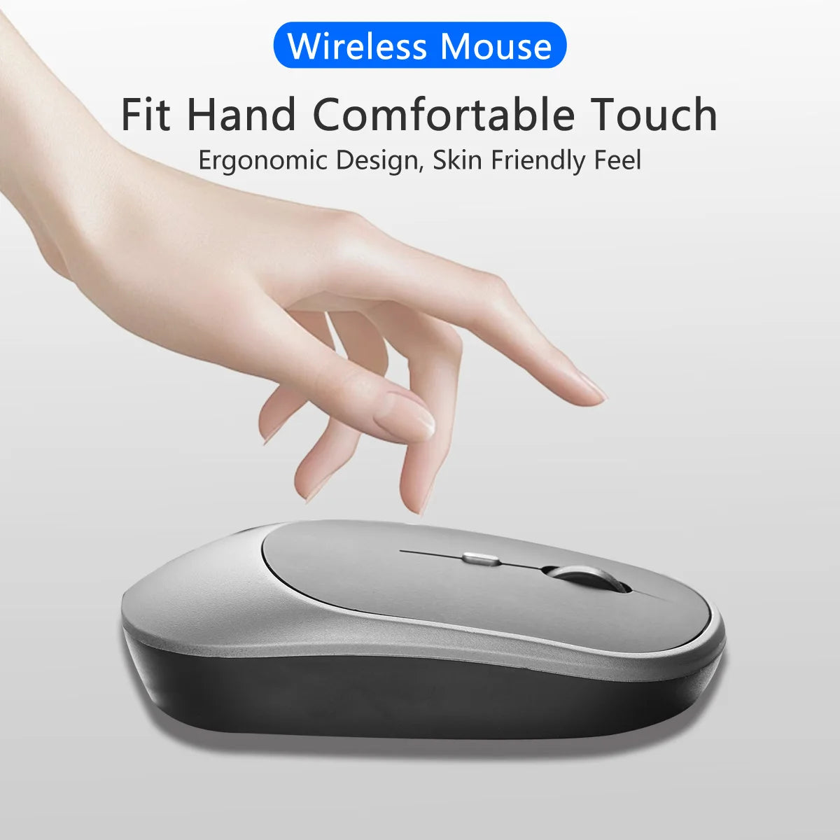 Rechargeable Wireless Mouse Dual Modes Bluetooth-compatible 2.4G USB Ergonomic Mice For Laptop Pad Tablet Macbook Mause