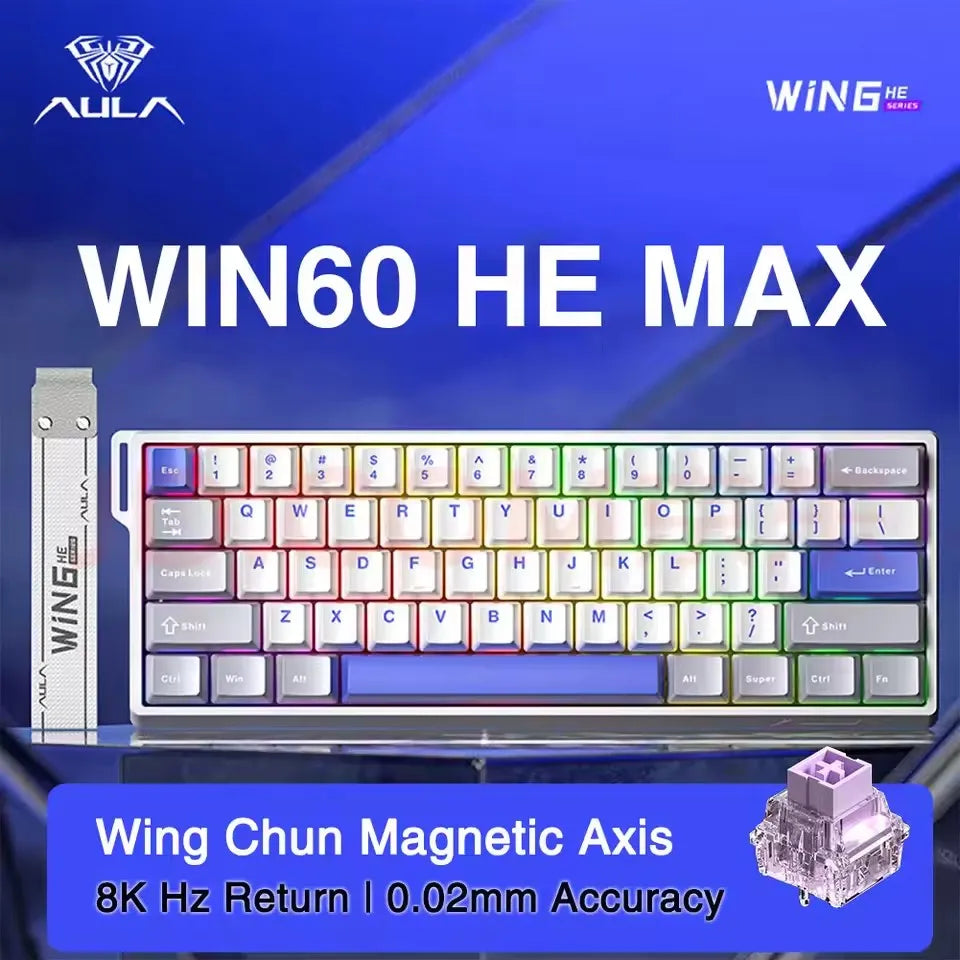 AULA WIN60 WIN68 HE Magnetic Wired Keyboards Esports Rapid Trigger 8K Return RGB Hotswap Mechanical Keyboard for Pc Gamer Gifts