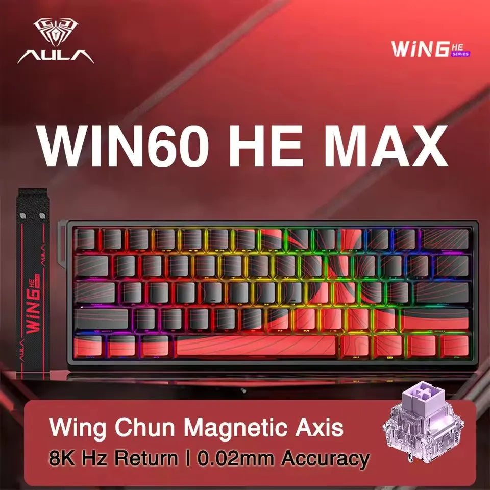 AULA WIN60 WIN68 HE Magnetic Wired Keyboards Esports Rapid Trigger 8K Return RGB Hotswap Mechanical Keyboard for Pc Gamer Gifts