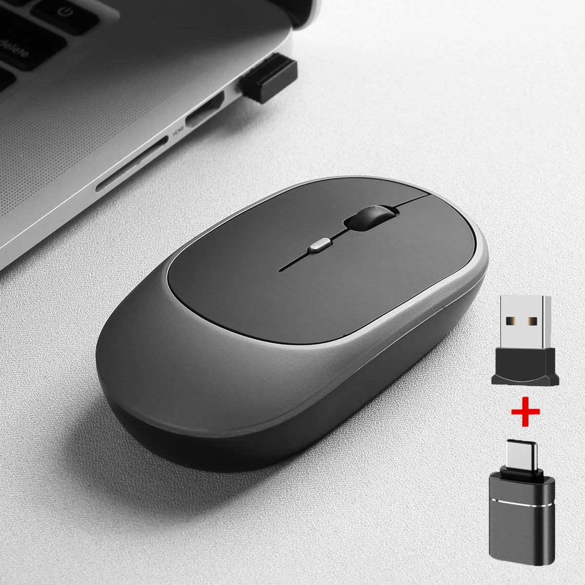 Rechargeable Wireless Mouse Dual Modes Bluetooth-compatible 2.4G USB Ergonomic Mice For Laptop Pad Tablet Macbook Mause