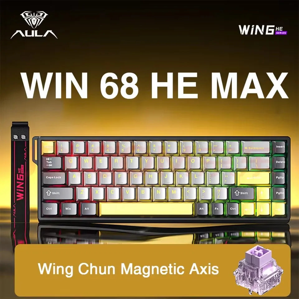 AULA WIN60 WIN68 HE Magnetic Wired Keyboards Esports Rapid Trigger 8K Return RGB Hotswap Mechanical Keyboard for Pc Gamer Gifts