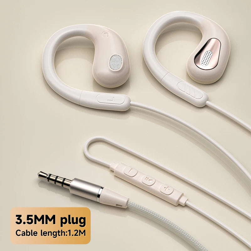 3.5mm Not-in Ear Headphones TP-C Wired Open Ear Sports Gaming Headset Hifi Sound Music Earphone with ENC MIC for Clear Calls