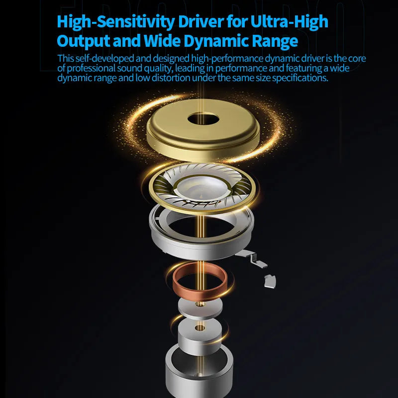 KZ EDC PRO Earphone Professional High-Sensitivity Large Dynamic Earbuds HiFi Bass Music IEM Headphone 2Pin Detachable Cable