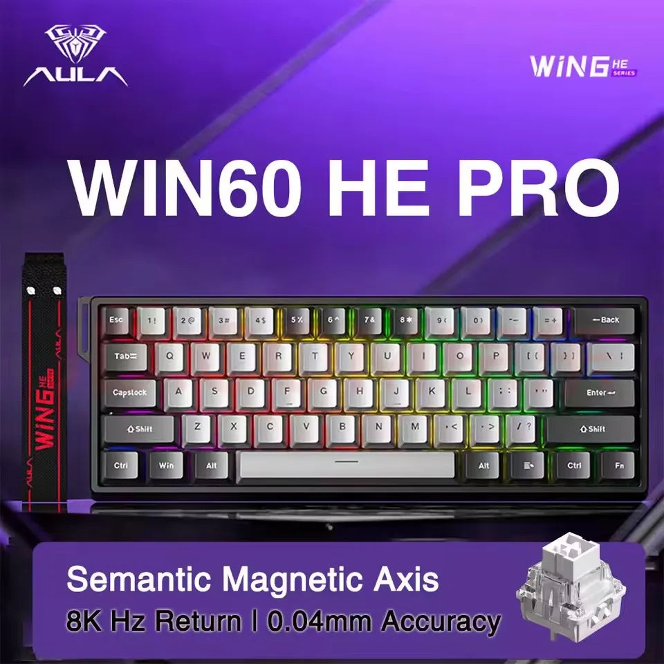 AULA WIN60 WIN68 HE Magnetic Wired Keyboards Esports Rapid Trigger 8K Return RGB Hotswap Mechanical Keyboard for Pc Gamer Gifts
