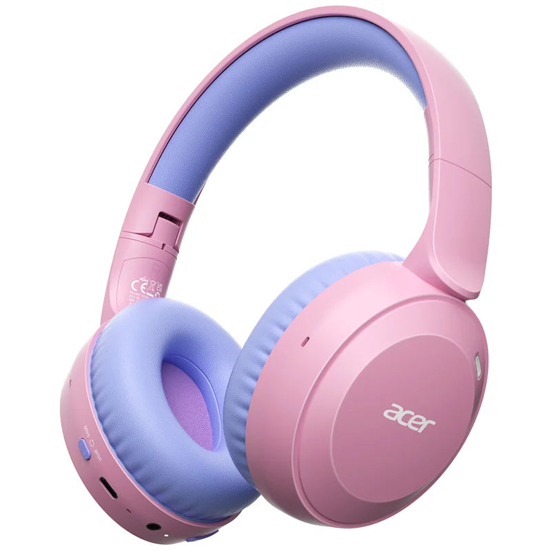 Acer Kids Bluetooth 6.0 Headphones 85/94dB Volume Limited Lightweight Over-Ear Wireless Headphones with Built-in Mic for Kids