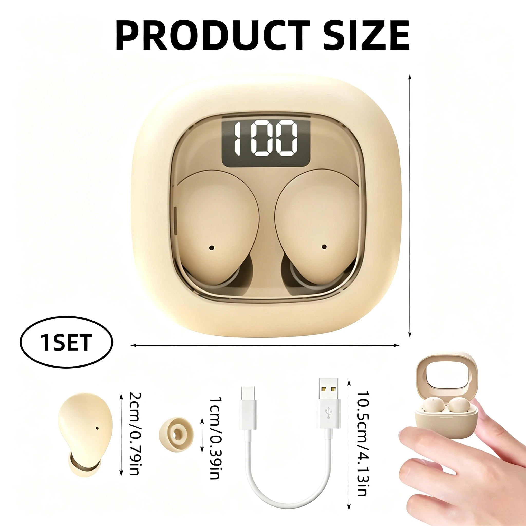 SK19 Mini Invisible Earphones TWS Earbuds Bluetooth 5.3 Wireless Headphone HIFI Stereo Sound Noise Reduction Built-in Microphone