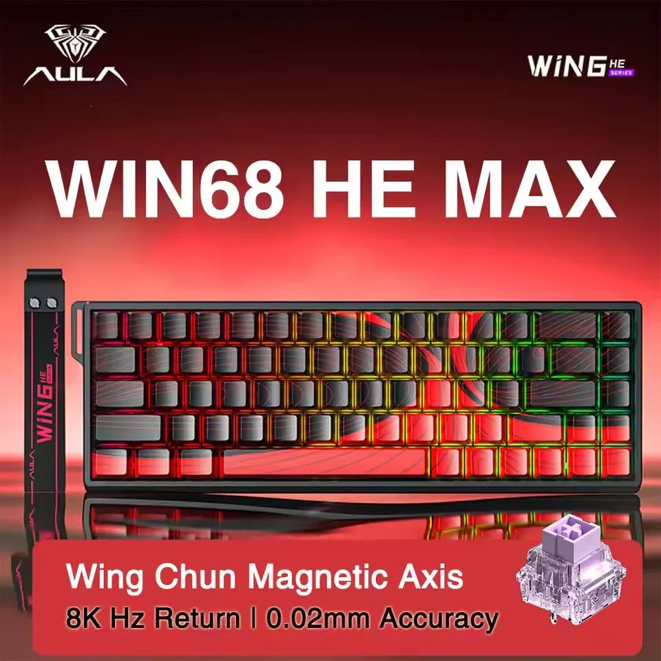 AULA WIN60 WIN68 HE Magnetic Wired Keyboards Esports Rapid Trigger 8K Return RGB Hotswap Mechanical Keyboard for Pc Gamer Gifts