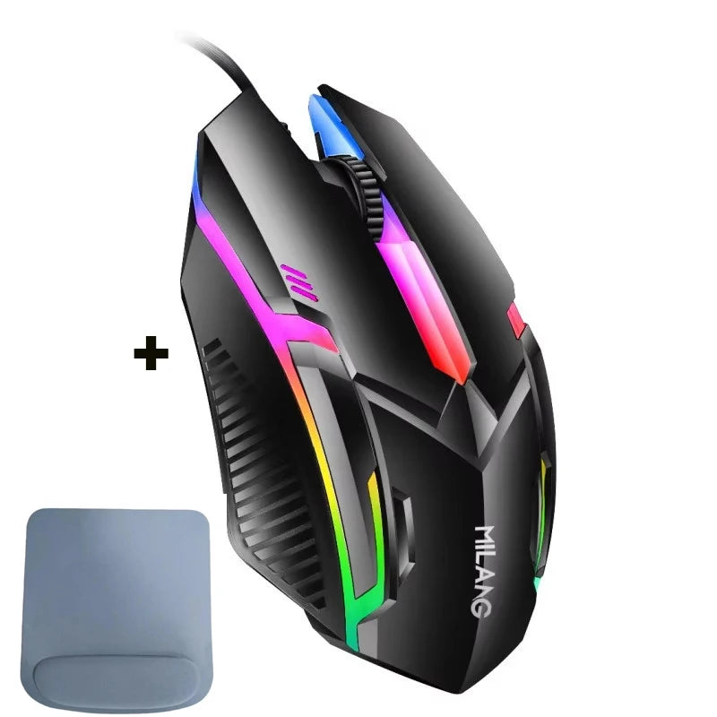 RGB Backlight 3-Keys Wired Gaming Mouse,USB Ergonomic Design PC Computer Mouse For Windows Laptop Desktop Gamer/Student Office