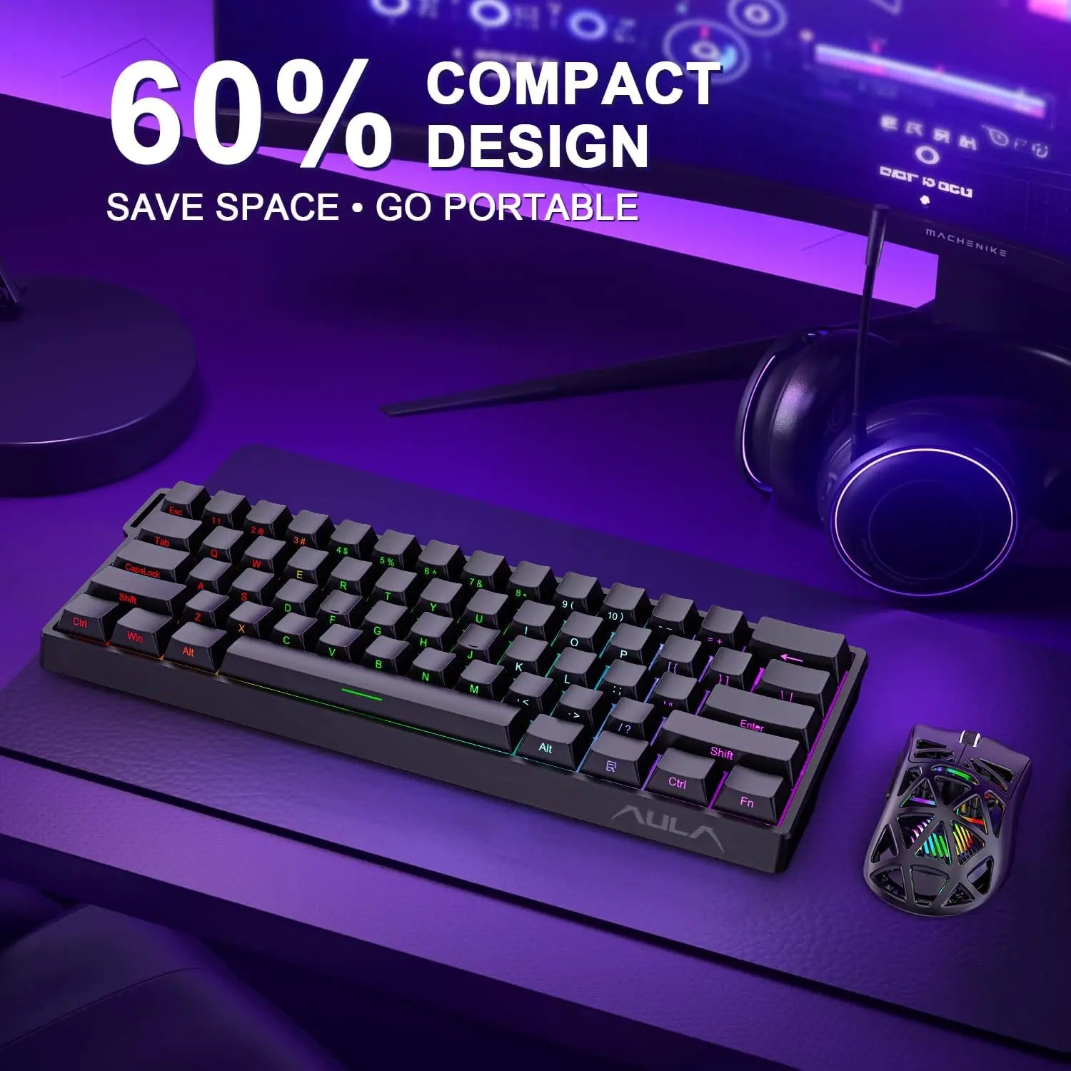 AULA WIN60 WIN68 HE Magnetic Wired Keyboards Esports Rapid Trigger 8K Return RGB Hotswap Mechanical Keyboard for Pc Gamer Gifts