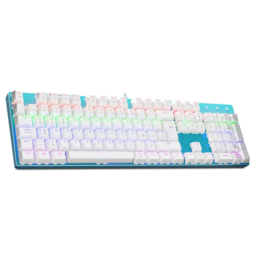 E-YOOSO Z88 Rainbow FALCON USB Mechanical Gaming Wired Spanish Keyboard Blue Switch 104 Key Gamer for Computer PC Laptop