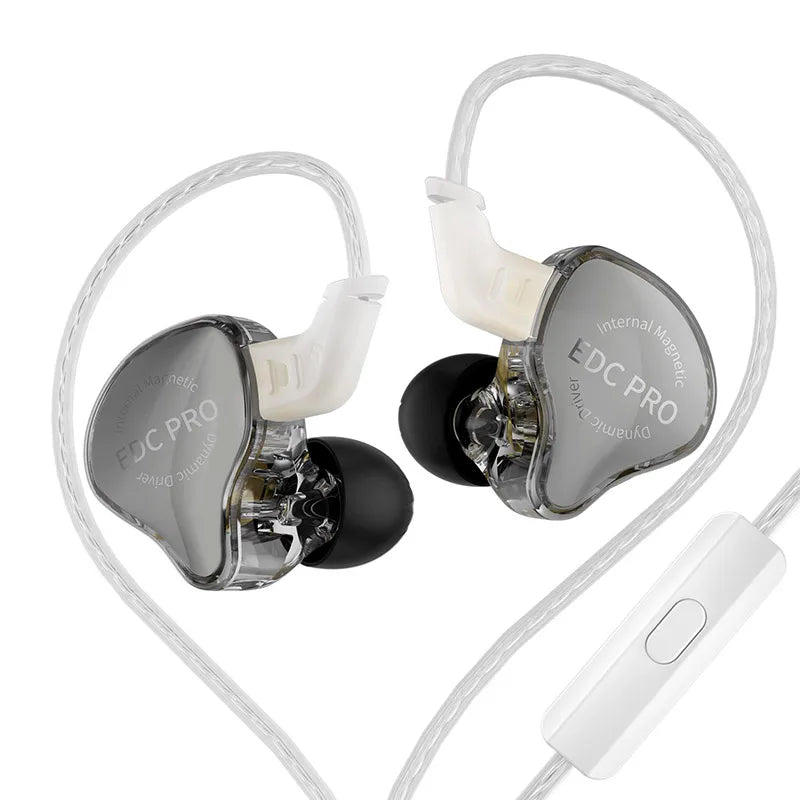 KZ EDC PRO Earphone Professional High-Sensitivity Large Dynamic Earbuds HiFi Bass Music IEM Headphone 2Pin Detachable Cable