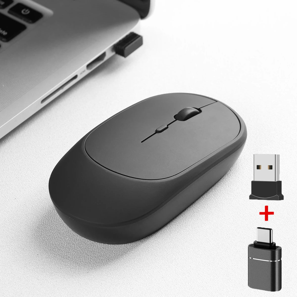 Rechargeable Wireless Mouse Dual Modes Bluetooth-compatible 2.4G USB Ergonomic Mice For Laptop Pad Tablet Macbook Mause