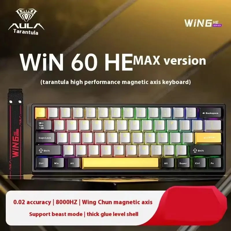 AULA WIN60 WIN68 HE Magnetic Wired Keyboards Esports Rapid Trigger 8K Return RGB Hotswap Mechanical Keyboard for Pc Gamer Gifts
