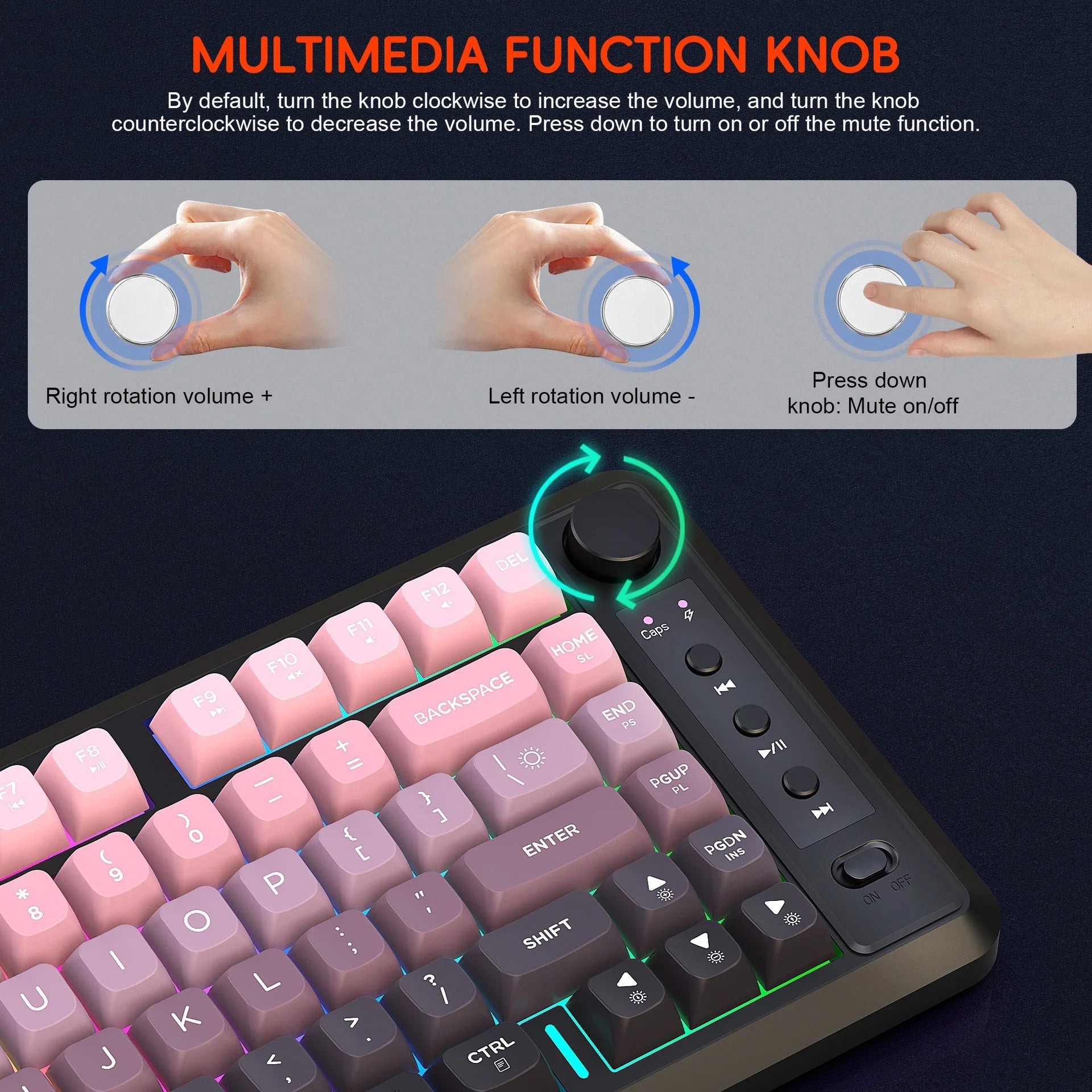 Bluetooth + 2.4G wireless membrane keyboard gradual change rechargeable colorful compact office game keyboards Teclado sem fio