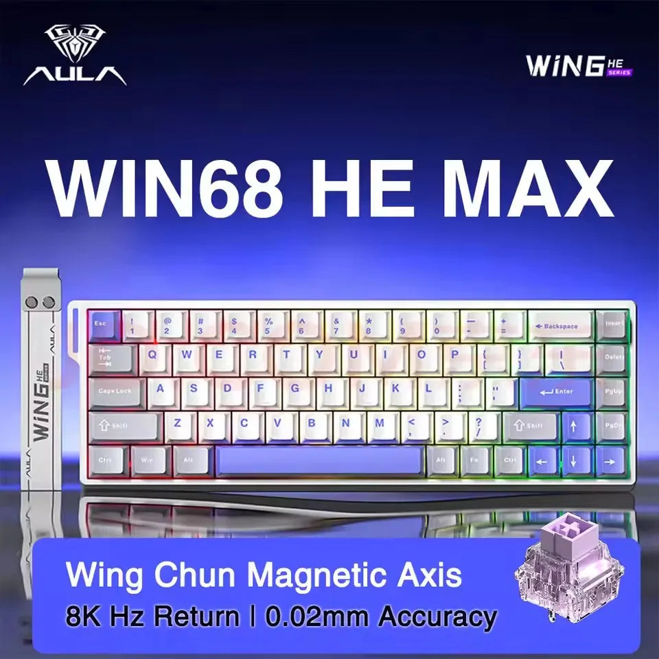 AULA WIN60 WIN68 HE Magnetic Wired Keyboards Esports Rapid Trigger 8K Return RGB Hotswap Mechanical Keyboard for Pc Gamer Gifts